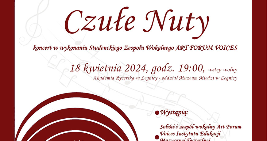 Koncert „Czułe nuty” w wykonaniu studentów Szumilo ART FORUM GROUP Agnieszka Justyna Szumiło